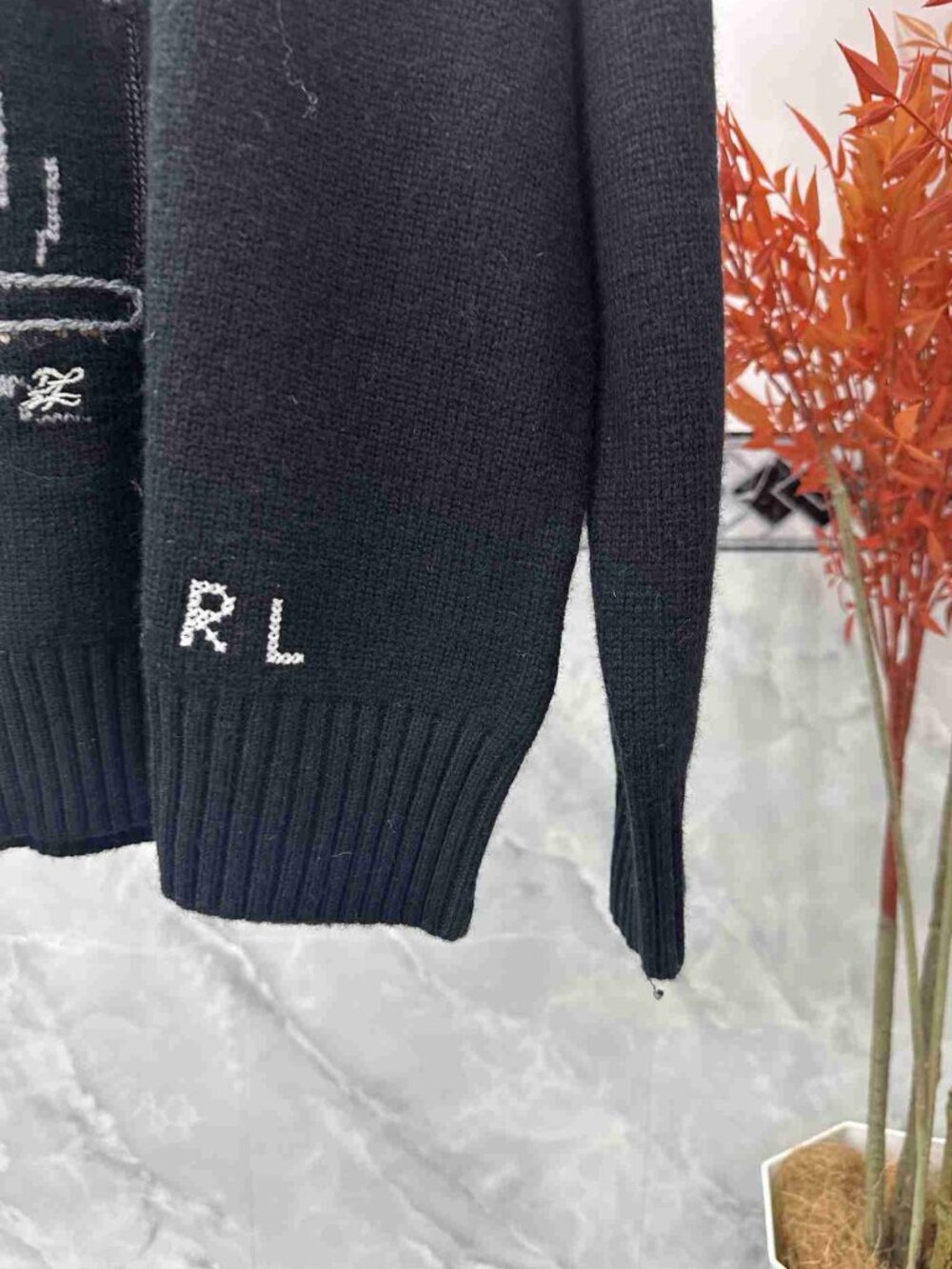 Polo Ralph Lauren Black Tuxedo Polo Bear Crewneck Sweater - Picture 4 of 7